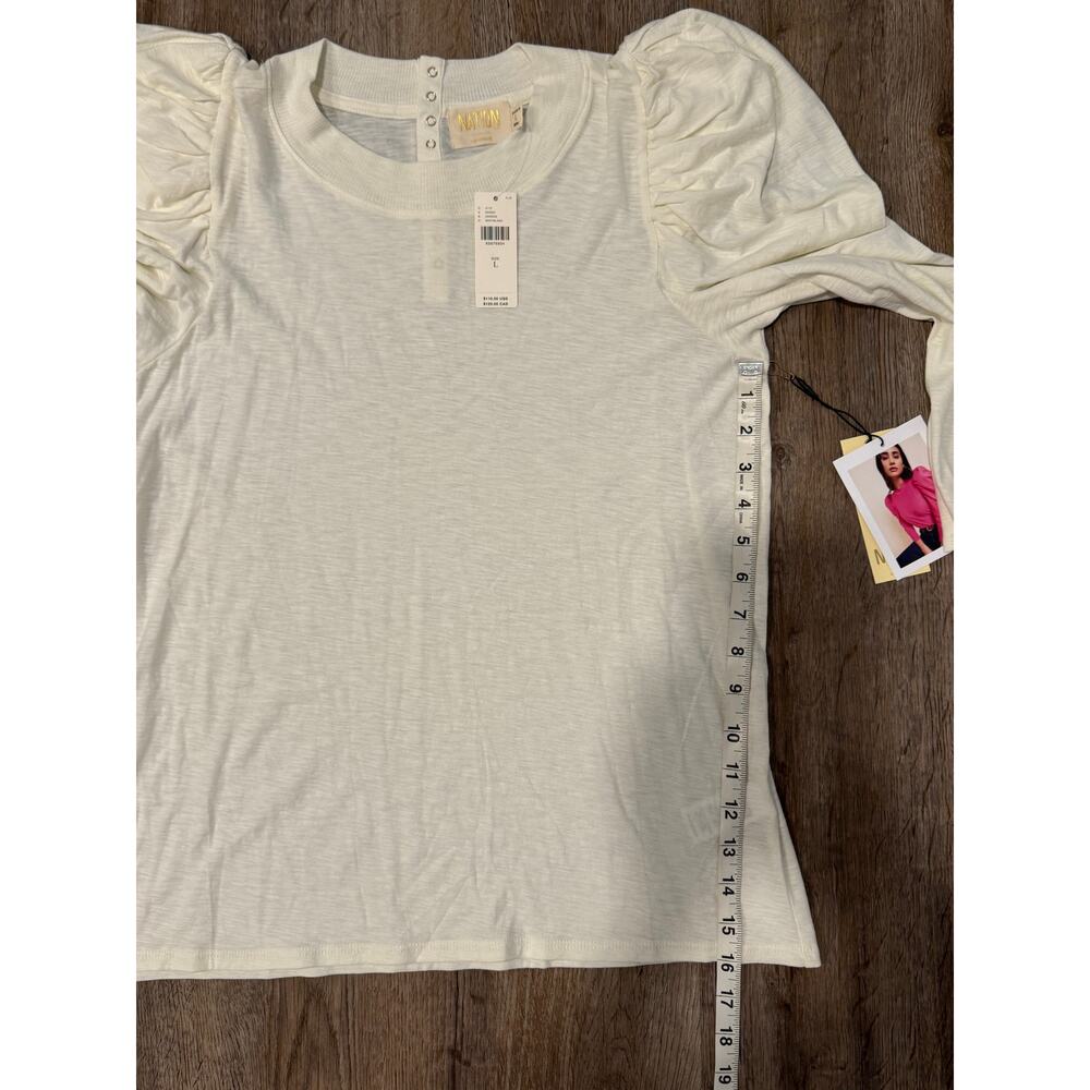 Anthropologie Nation Los Angeles Women’s Zeta Puff-Sleeve Top Size Large - Picture 10 of 13